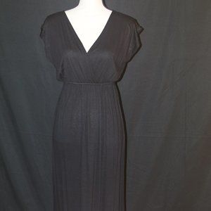Pink Rose Black Maxi Dress Size S